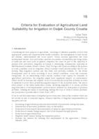 Criteria for Evaluation of Agricultural Land Suitability for Irrigation in Osijek County Croatia 