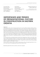 Importance and trends of organizational culture in construction in eastern Croatia
