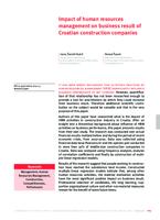Impact of human resources management on business result of Croatian construction companies