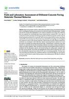 Field and Laboratory Assessment of Different Concrete Paving Materials Thermal Behavior
