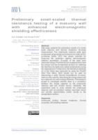 Preliminary small-scaled thermal resistance testing of a masonry wall with enhanced electromagnetic shielding effectiveness