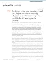 Design of a machine learning model for the precise manufacturing of green cementitious composites modified with waste granite powder