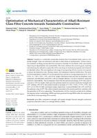 Optimisation of Mechanical Characteristics of Alkali-Resistant Glass Fibre Concrete towards Sustainable Construction