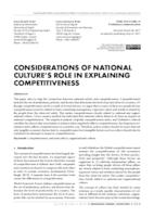 prikaz prve stranice dokumenta Considerations of national culture's role in explaining competitiveness