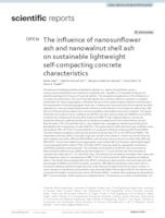 prikaz prve stranice dokumenta The influence of nanosunflower ash and nanowalnut shell ash on sustainable lightweight self-compacting concrete characteristics