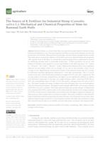 prikaz prve stranice dokumenta The Source of K Fertilizer for Industrial Hemp (Cannabis sativa L.): Mechanical and Chemical Properties of Stem for Rammed Earth Walls