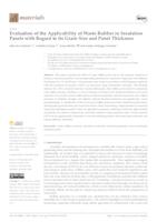 prikaz prve stranice dokumenta Evaluation of the Applicability of Waste Rubber in Insulation Panels with Regard to Its Grain Size and Panel Thickness